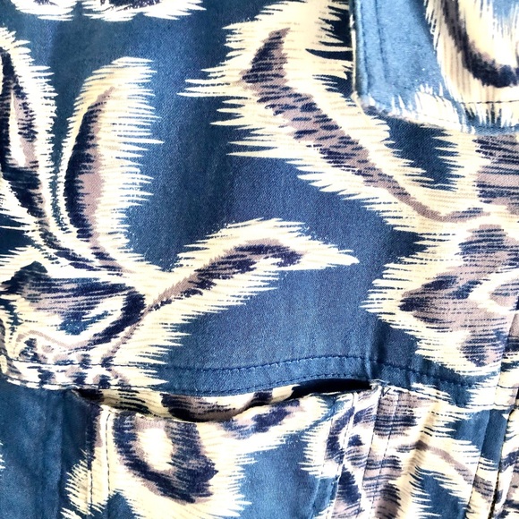 Coldwater Creek Indigo Ikat Print Zip Cotton Jacket - Picture 4 of 5